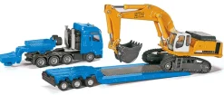 Siku Transport & Beladung|Baustelle*Schwertransporter mit Tiefbettauflieger