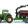 Siku Forst|Anhänger*Traktor mit Forstanhänger